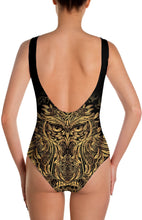 Load image into Gallery viewer, Golden Ornamental Owl Swimsuit