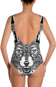 Zentangle Wolf Swimsuit