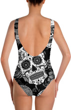 Load image into Gallery viewer, Black &amp; White Sugar Skull Swimsuit