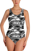 Load image into Gallery viewer, Black &amp; White Camo Swimsuit