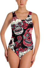 Load image into Gallery viewer, Pink Sugar Skull Swimsuit