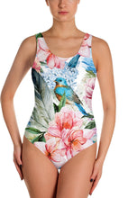 Load image into Gallery viewer, Watercolor Flowers and Birds Swimsuit