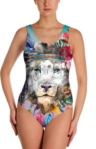 Watercolor Bright Lion Swimsuit