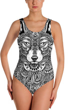 Load image into Gallery viewer, Zentangle Wolf Swimsuit